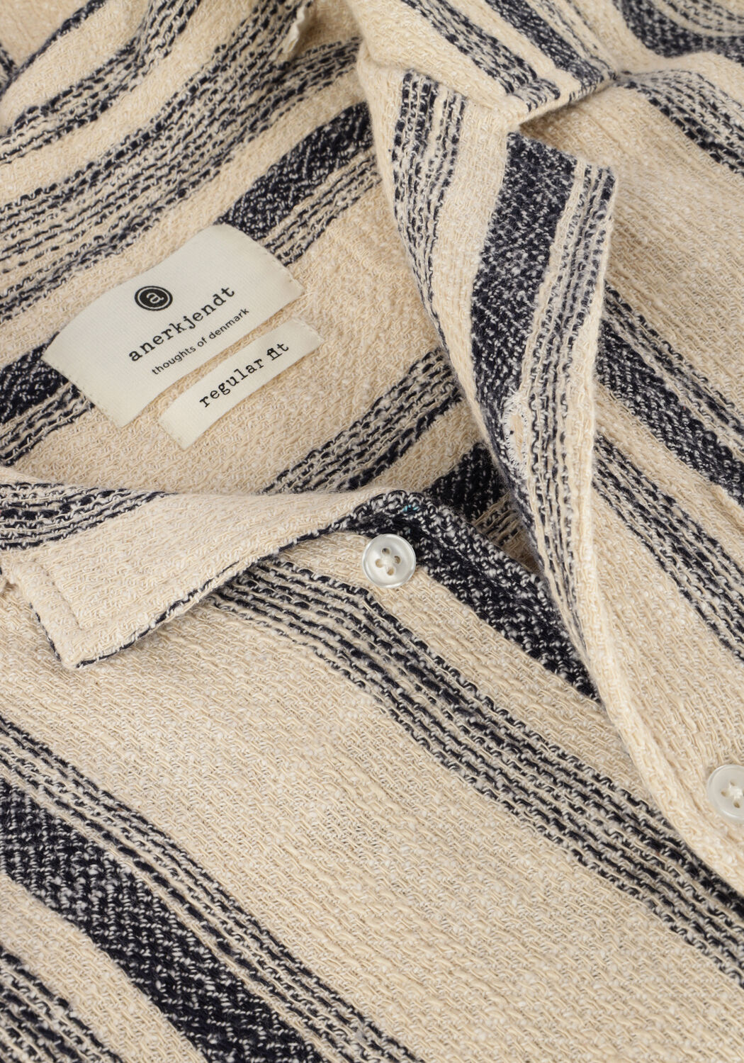 Beige ANERKJENDT Casual-Oberhemd AKLEON STRUCTURE S/S SHIRT - large