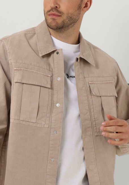 Beige CALVIN KLEIN Overshirt MINERAL DYE UTILITY OVERSHIRT - large