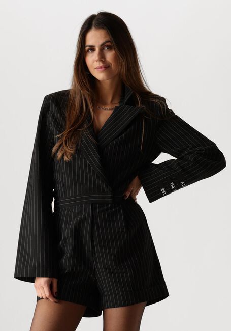 Schwarze ALIX THE LABEL Playsuits LADIES WOVEN PINSTRIPE JUMPSUIT - large