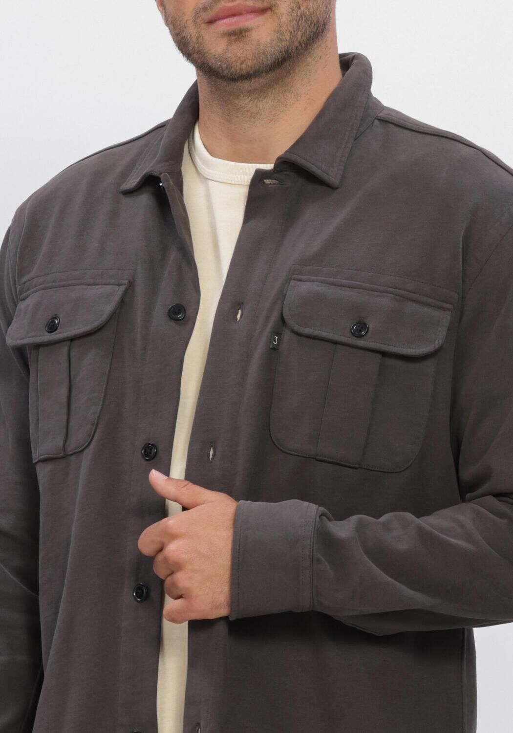 Dunkelgrau BUTCHER OF BLUE Overshirt PHIL PEACHED JERSEY OVERSHIRT - large