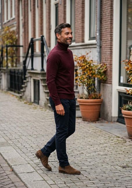 Bordeaux TOMMY HILFIGER Rollkragenpullover PIMA ORG CTN CASHMERE ROLL NECK - large