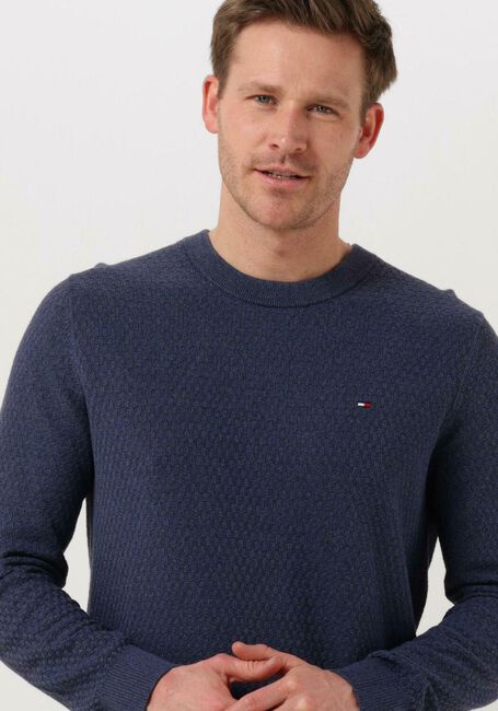 Blaue TOMMY HILFIGER Pullover CROSS STRUCTURE CREW NECK - large