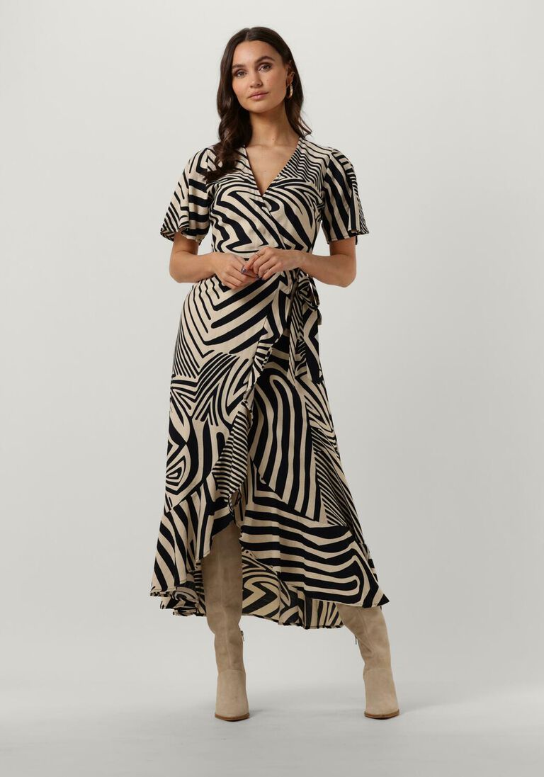 schwarze object midikleid objfaline ss wrap long dress