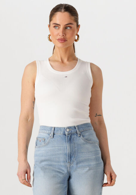 Weiße TOMMY JEANS Top TJW ESSENTIAL RIB TANK EXT - large