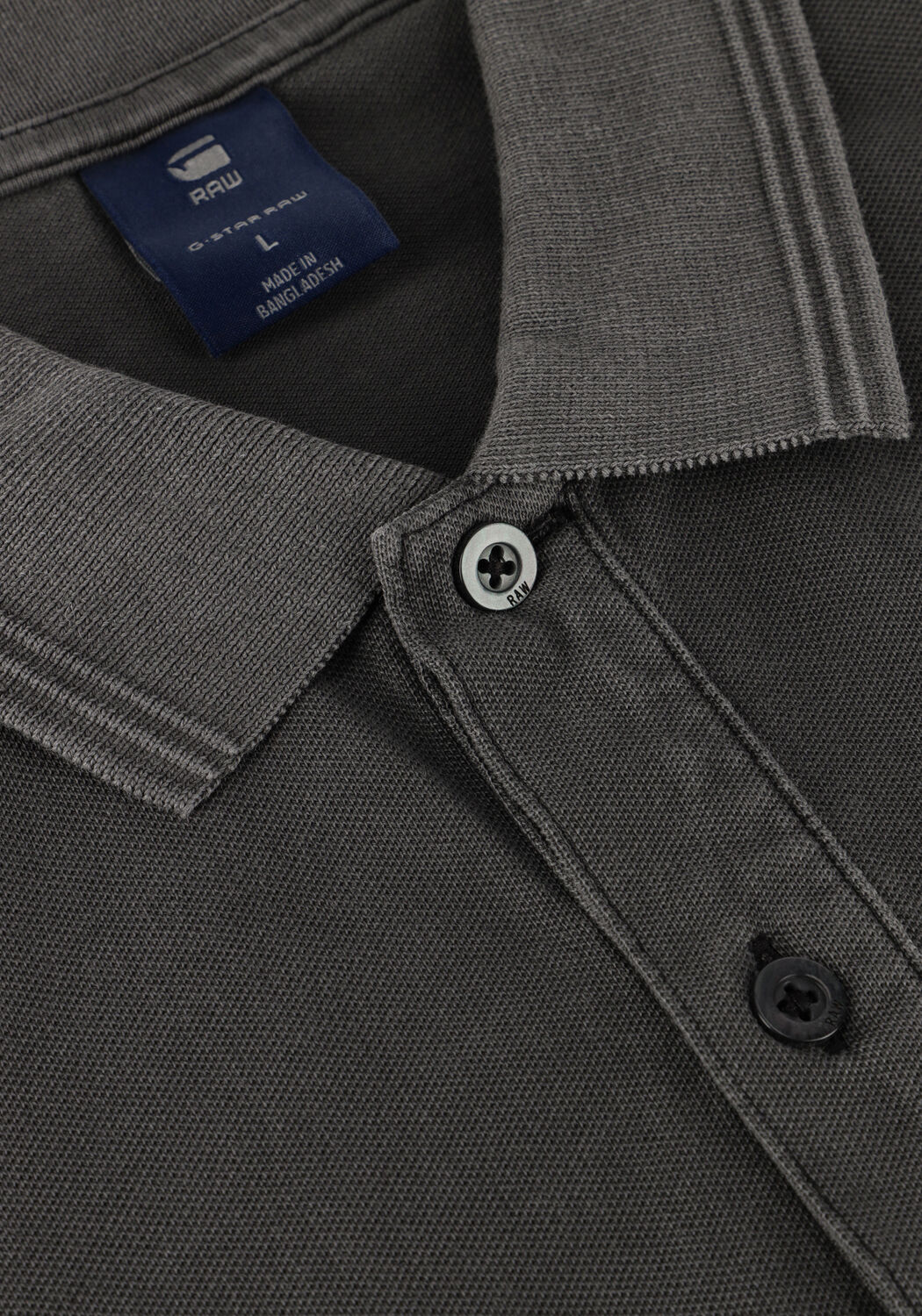 Schwarze G-STAR RAW Polo-Shirt DUNDA OVERDYED SLIM POLO S\S - large