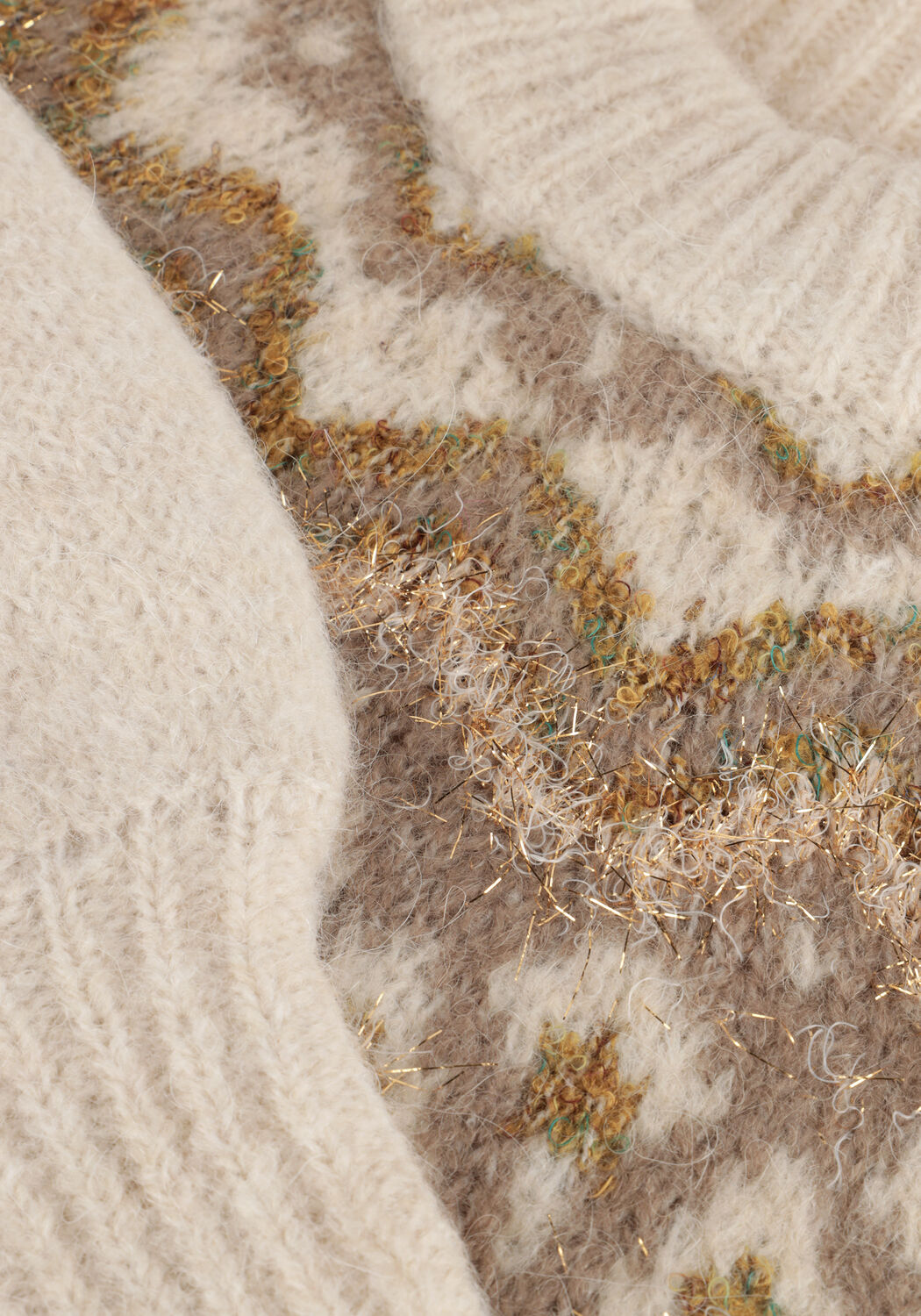 Beige Y.A.S. Pullover YASELA LS SHIMMER KNIT PULLOVER - large