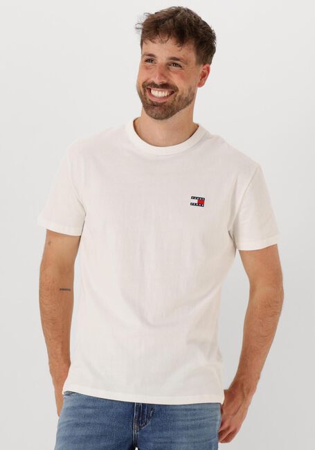Weiße TOMMY JEANS T-shirt TJM REG BADGE TEE EXT - large
