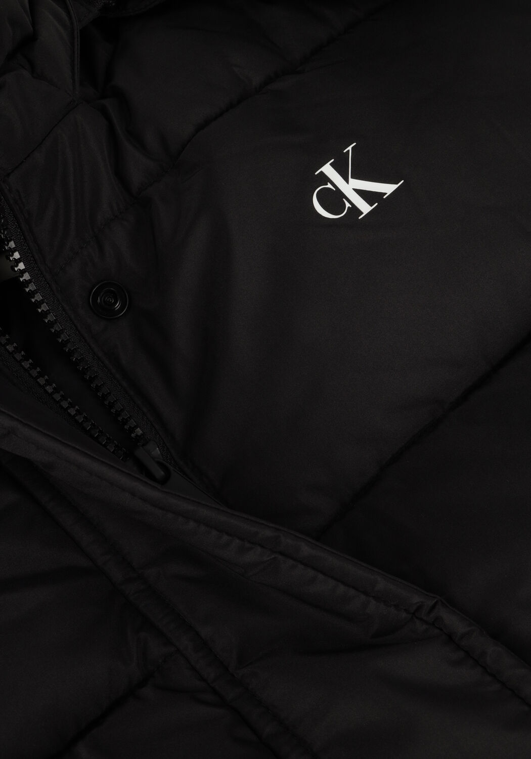 Schwarze CALVIN KLEIN Wattierte Jack MATTE MONOLOGO ND SHORT PUFFER - large