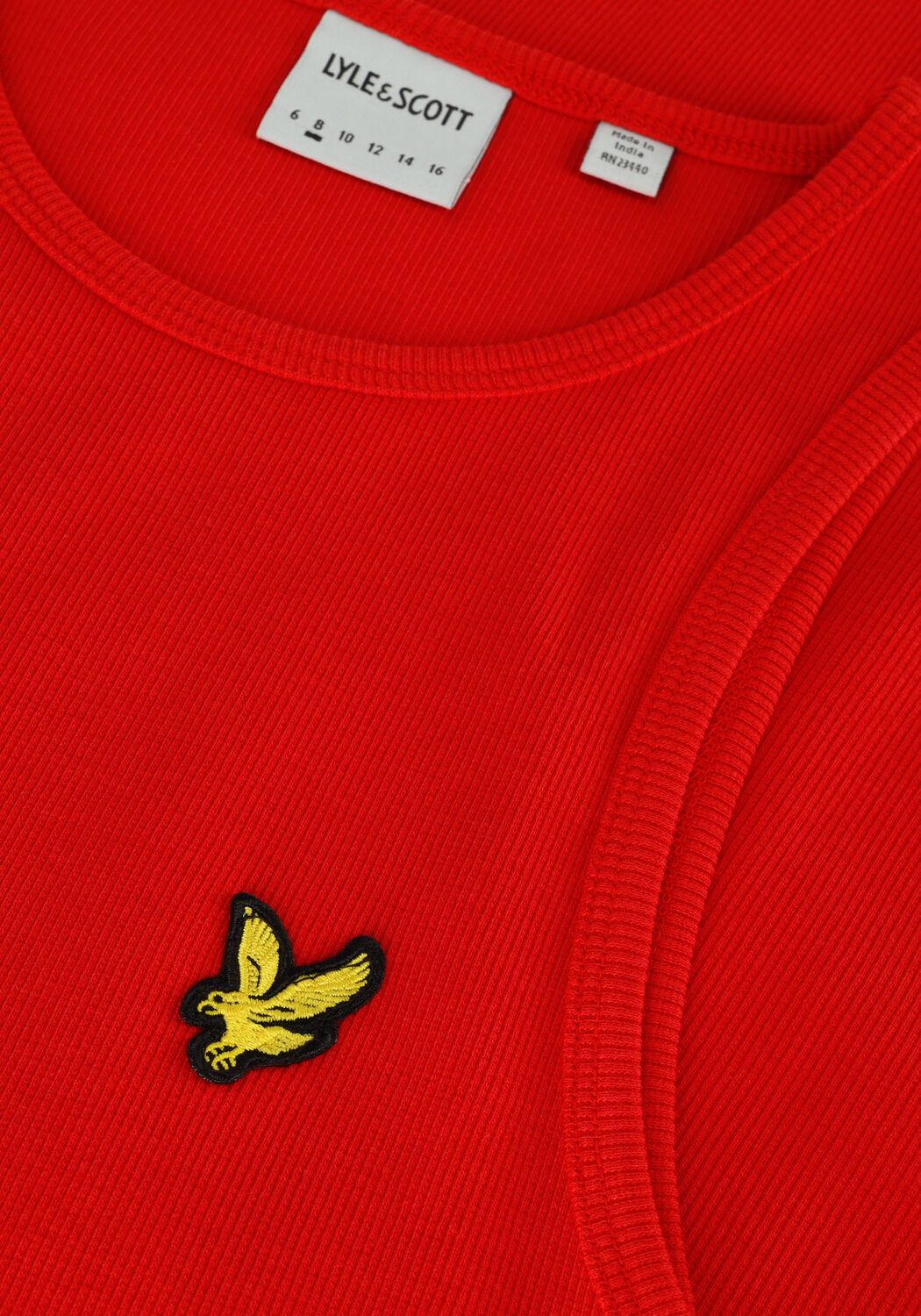 Rote LYLE & SCOTT Midikleid RIBBED RACER DRESS - large