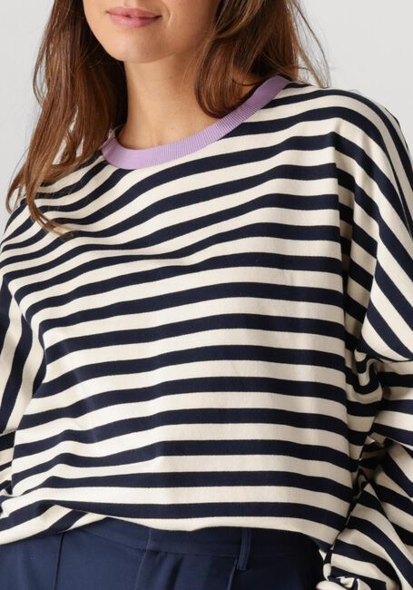 Weiße COLOURFUL REBEL Pullover STRIPE CONTRAST DROPPED SHOULDER SWEAT - large