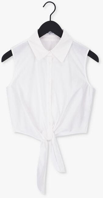 Weiße NA-KD Top FRONT KNOT SLEEVELESS SHIRT - large