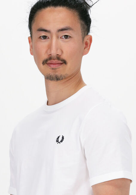 Weiße FRED PERRY T-shirt RINGER T-SHIRT - large