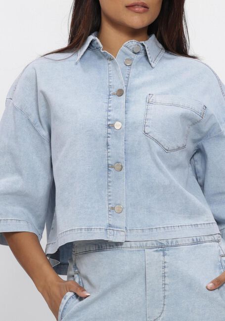 Blaue JANSEN AMSTERDAM Jeansjacke MABEL JASJE LLBD 732 LIGHT DEMIN SHORT SLEEVE WIDE FIT - large