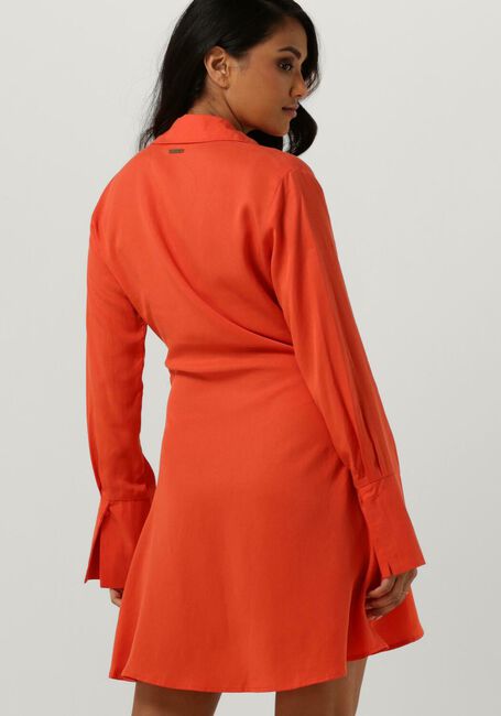 Orangene COLOURFUL REBEL Minikleid HETTE UNI WRAP MINI DRESS - large