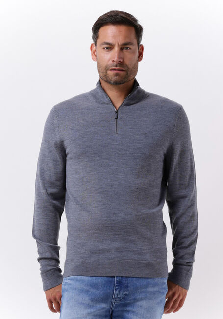 Graue CALVIN KLEIN Pullover MERINO QUARTER ZIP - large