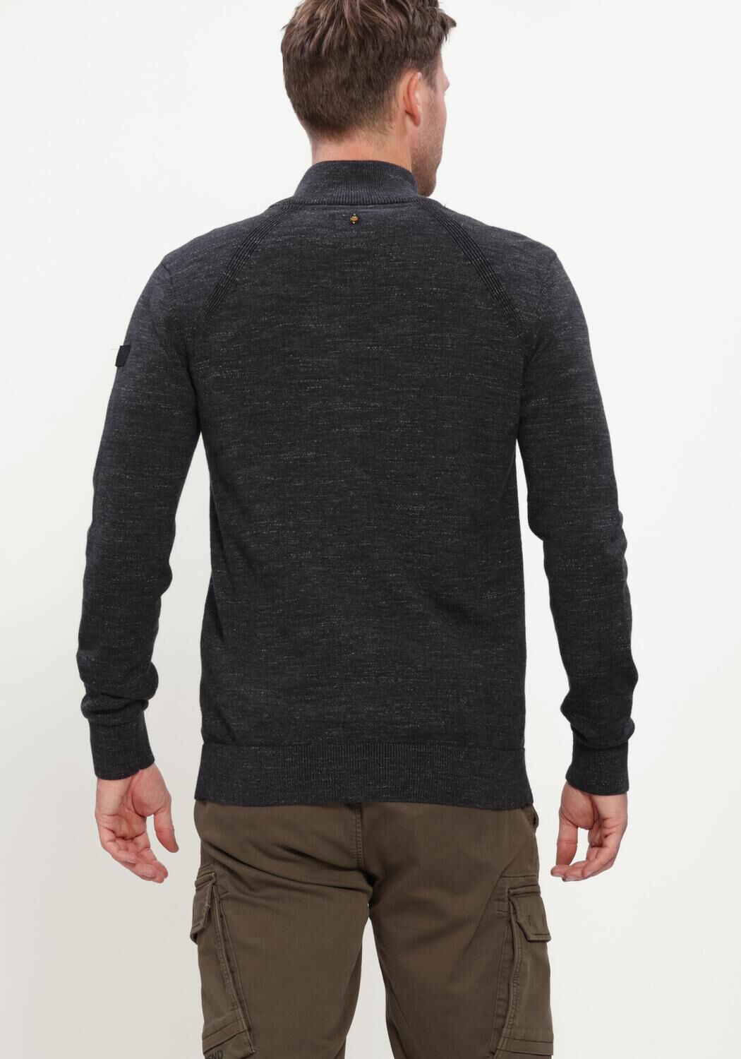 Dunkelgrau PME LEGEND Pullover HALF ZIP COLLAR COTTON RIB - large
