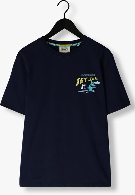 Dunkelblau SCOTCH & SODA T-shirt FRONT BACK SAILOR ARTWORK T-SHIRT - large