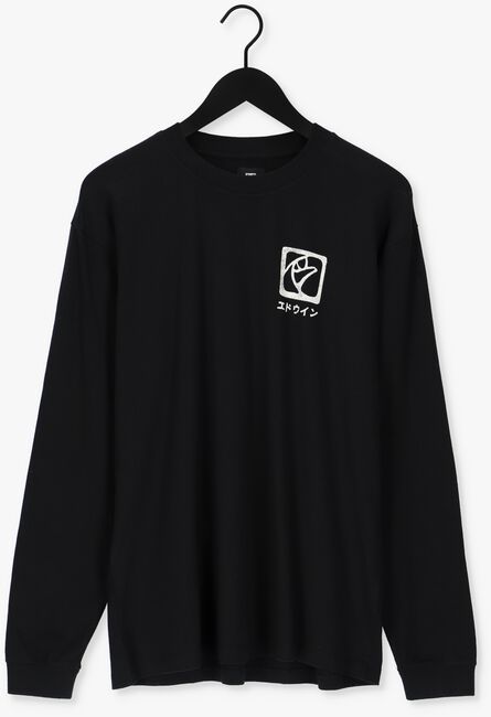 Schwarze EDWIN T-shirt HANANI TS LS BLACK - large