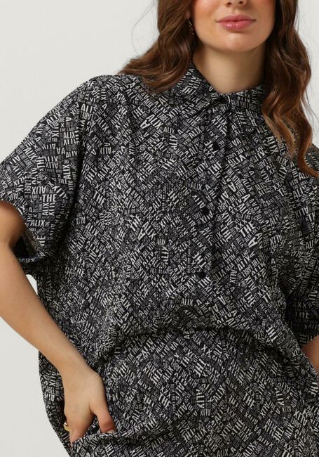 Schwarze ALIX THE LABEL Bluse LADIES WOVEN CRINKLE TEXT OVERSIZED BLOUSE - large