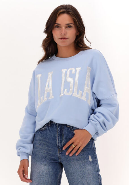 Hellblau COLOURFUL REBEL Sweatshirt LA ISLA PATCH DROPPED SHOULDER SWEAT - large