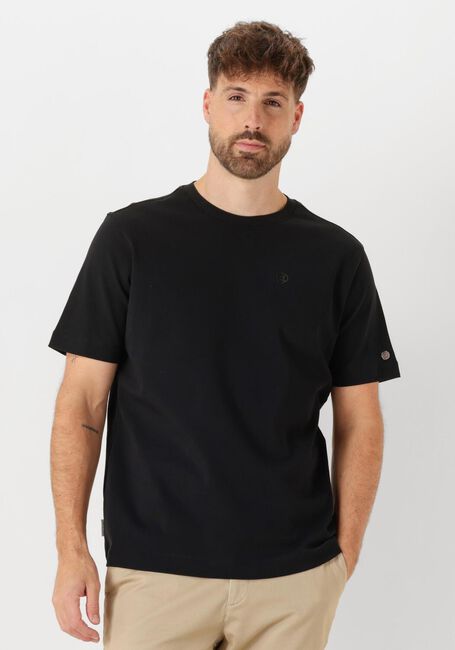 Schwarze CAST IRON T-shirt CREWNECK REGULAR FIT INTERLOCK ESSENTIAL - large