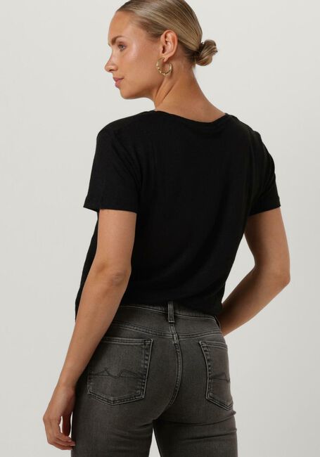 Schwarze SECOND FEMALE T-shirt PEONY O NECK TEE - large