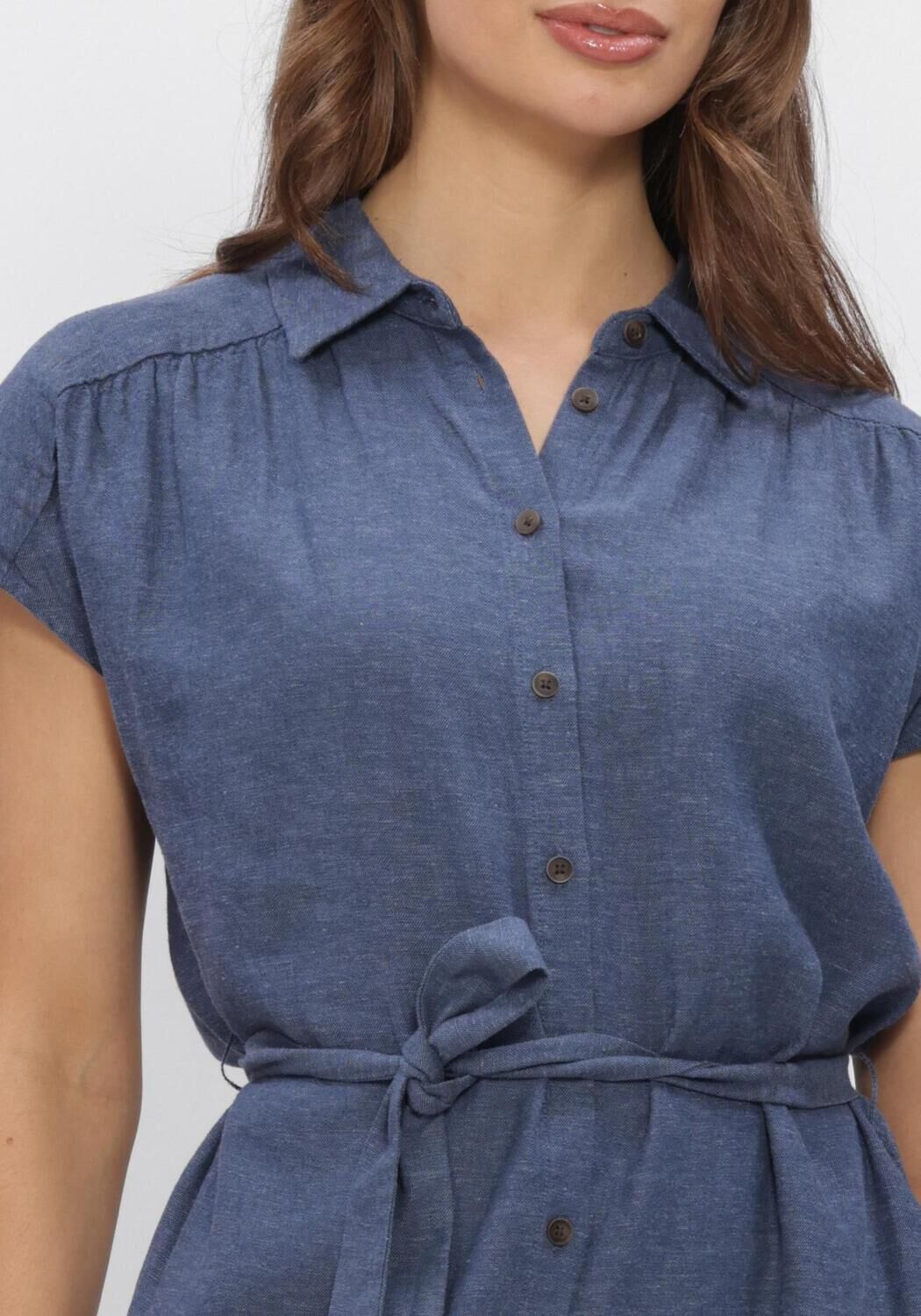 Blaue MSCH COPENHAGEN Kleider MSCHVIANA GINIA SS SHIRT DRESS - large