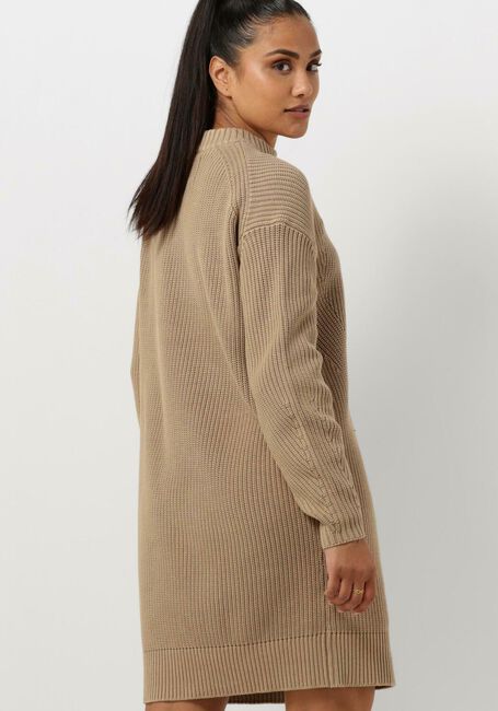 Camelfarbene CALVIN KLEIN Minikleid WASHED CHUNKY SWEATER DRESS | Omoda