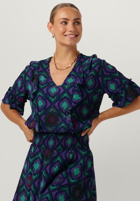 Lilane ALIX THE LABEL Top LADIES WOVEN IKAT RUFFLE TOP - large