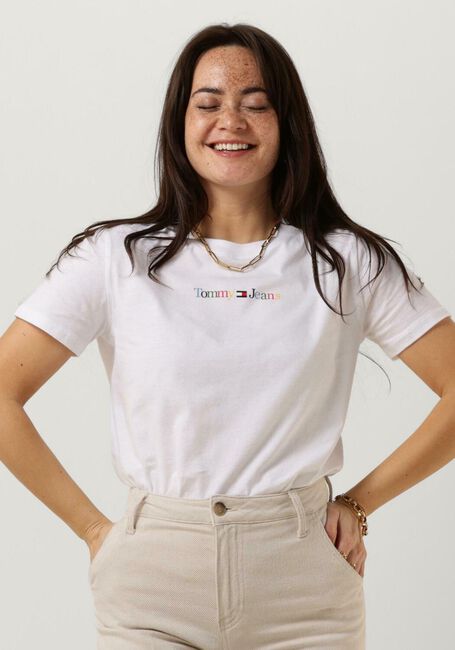 Wei&szlig;e TOMMY JEANS T-shirt TJW REG COLOR SERIF LINEAR SS - large