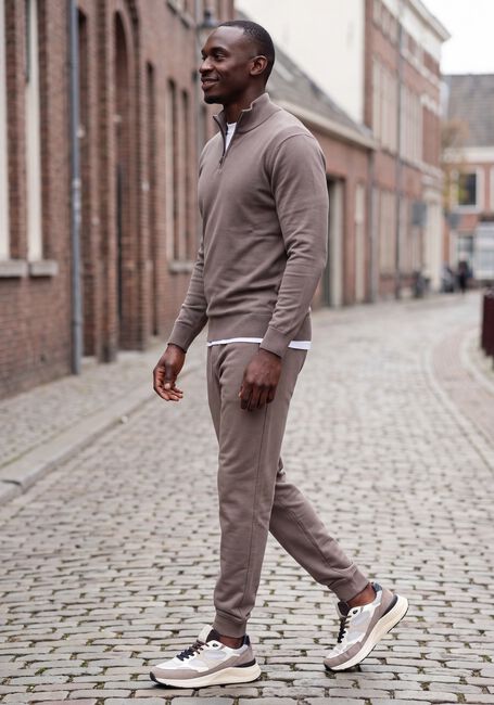 Taupe GENTI Pullover & Cardigans TURTLE ZIP LS - large