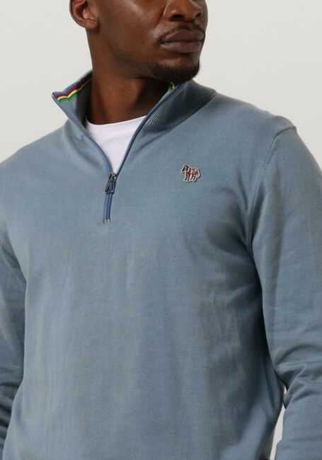 Hellblau PS PAUL SMITH Pullover MENS SWEATER HALF ZIP ZEB BAD - large