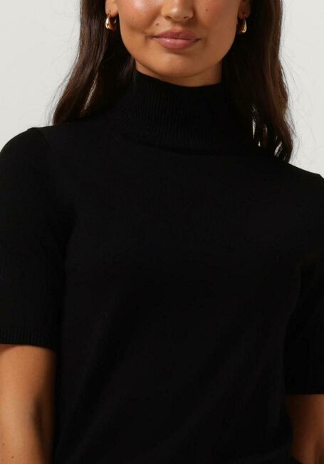 Schwarze MINUS Top LIMA ROLL NECK KNIT - large