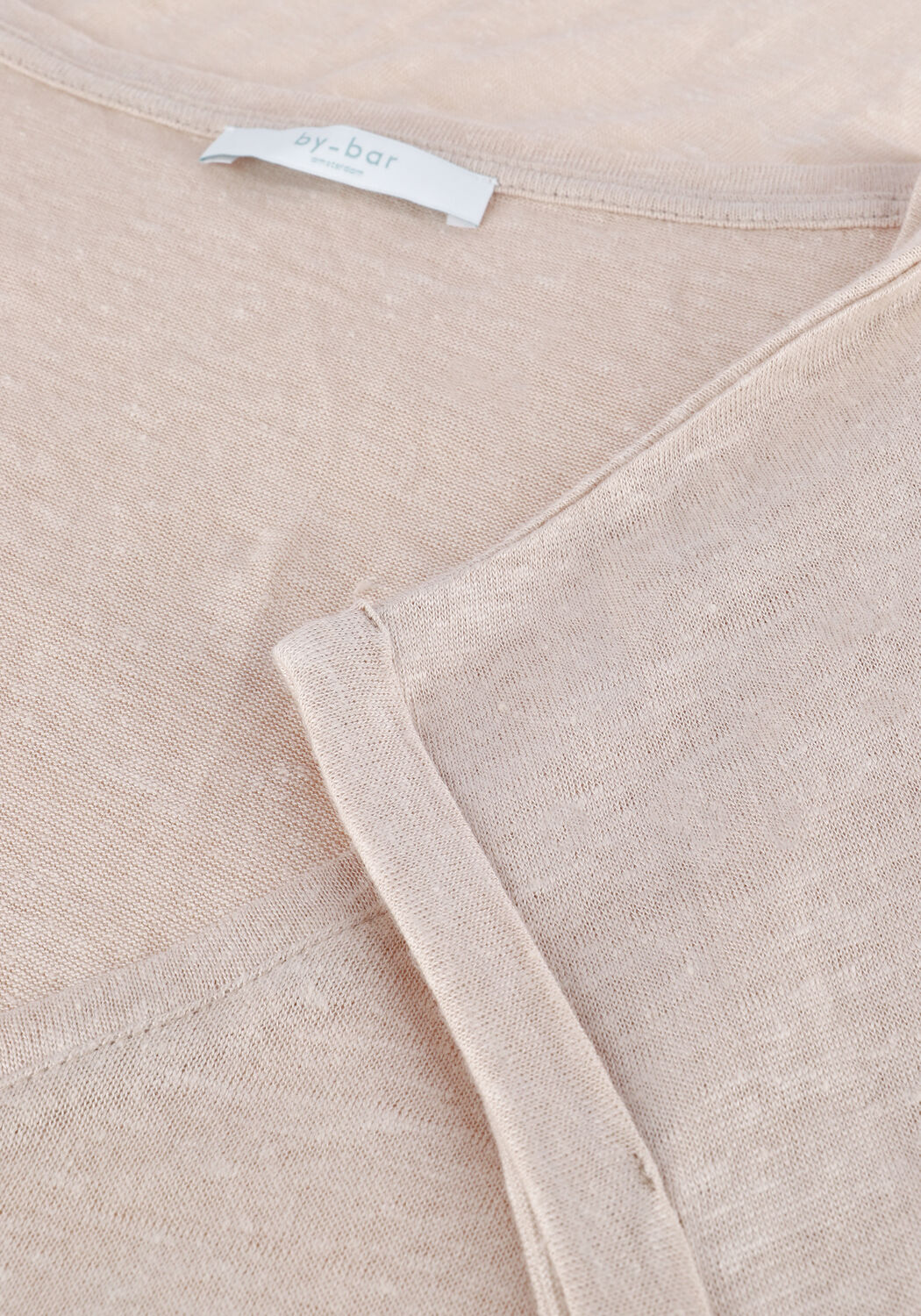 Sand BY-BAR T-shirt MILA LINEN TOP - large