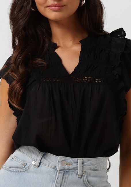 Schwarze NEO NOIR Blusen JAYLA S VOILE TOP - large