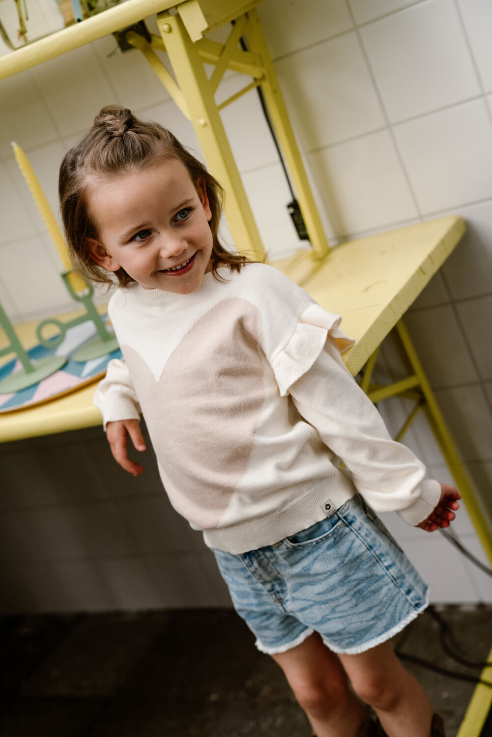 Beige DAILY7 Pullover KNITTED SWEAT FANCY - large