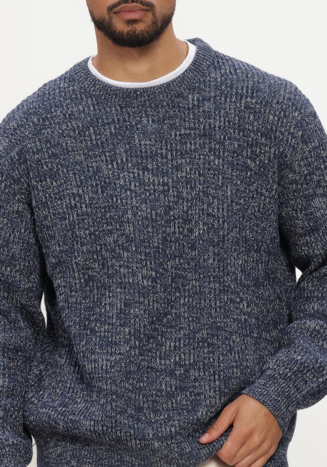 Blaue SELECTED MEN Pullover SLMTILUM LS KNIT CREW NECK - large