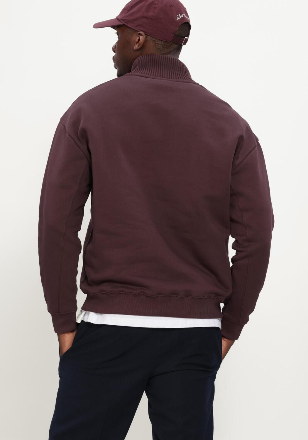 Bordeaux GENTI Sweatshirt HALF ZIP SWEAT - large