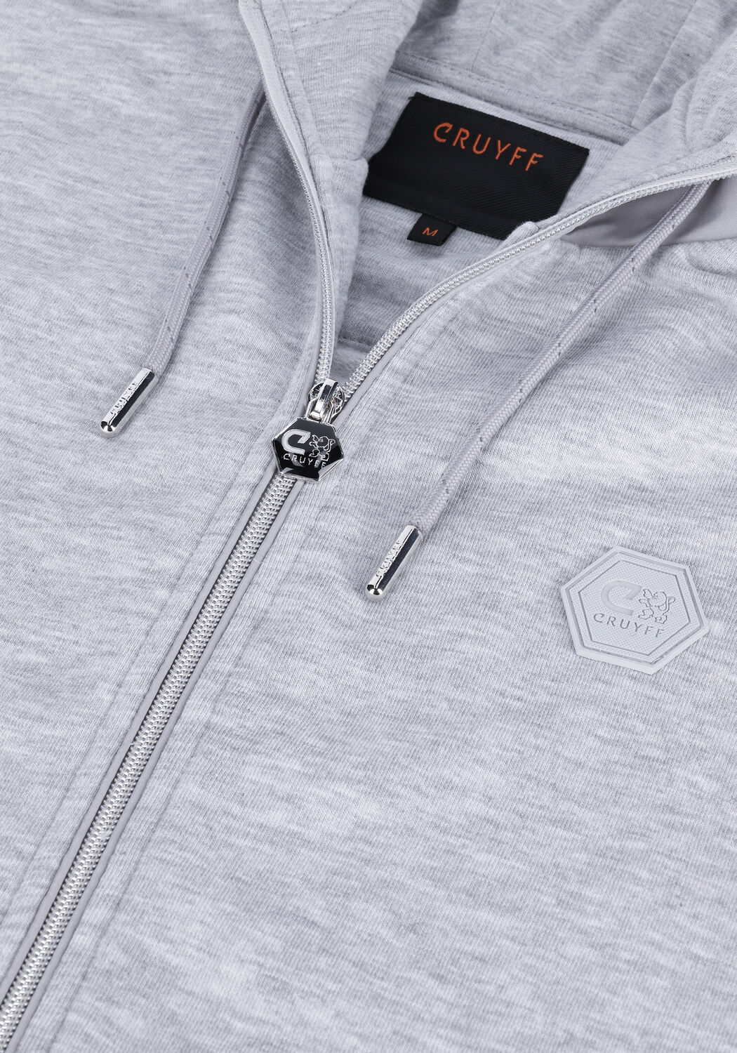 Hellgrau CRUYFF Strickjacke AIMAR ZIP THU - 280 GSM BRUSHBACK WOVEN OVERLAYERS - large