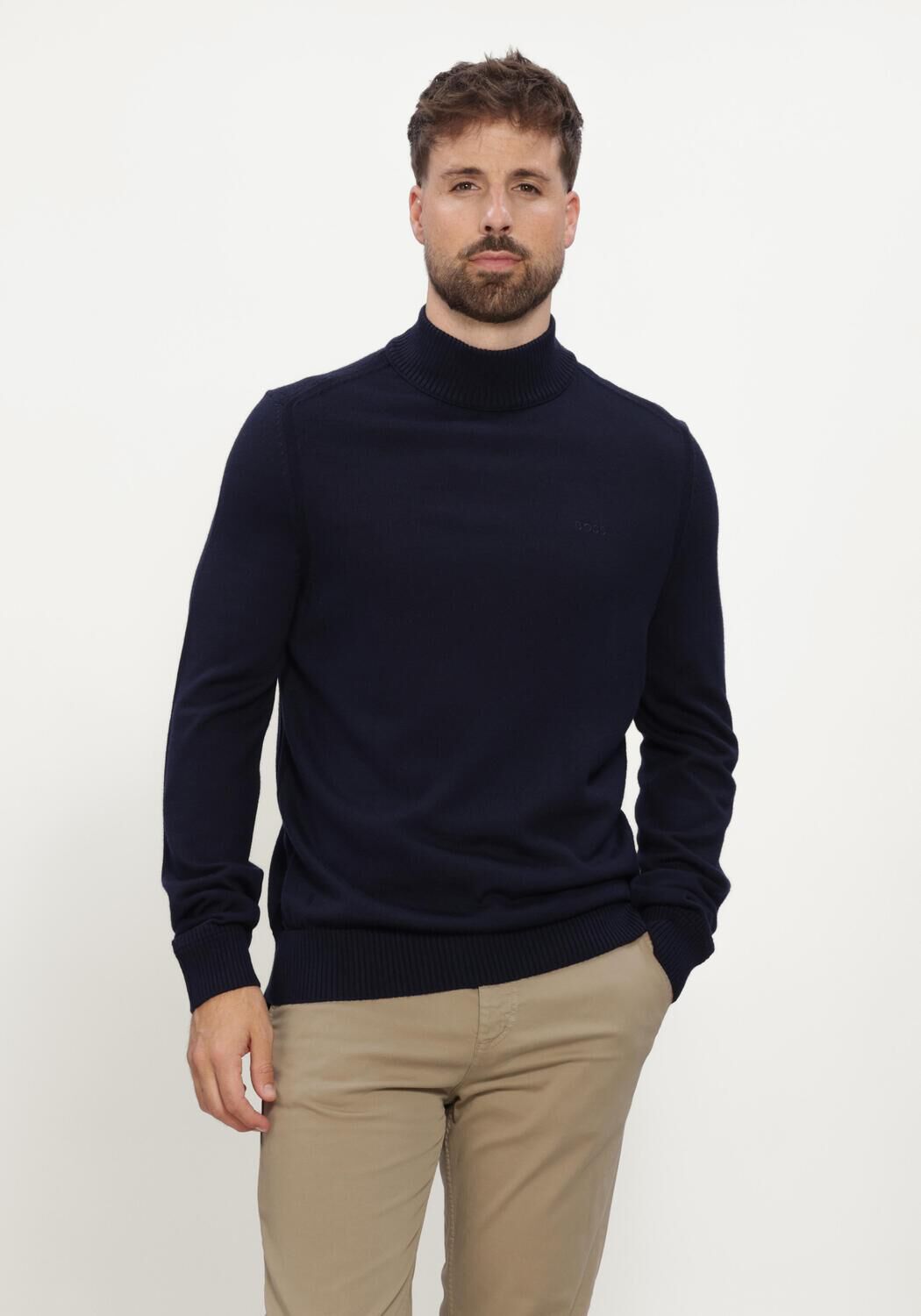 Dunkelblau BOSS ORANGE Rollkragenpullover AVAC - large
