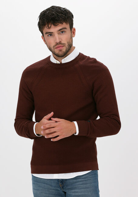 Bordeaux CAST IRON Pullover R-NECK SLIM FIT COTTON SOLID - large