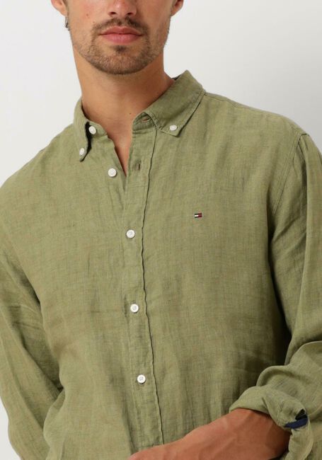 Olive TOMMY HILFIGER Casual-Oberhemd PIGMENT DYED LI SOLID RF SHIRT - large