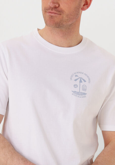 Weiße SCOTCH & SODA T-shirt REGULAR FIT LEFT CHEST LOGO T-SHIRT - large