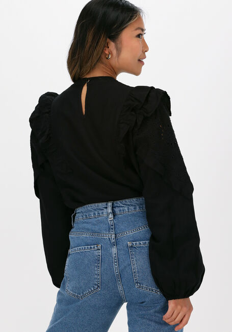 Schwarze SCOTCH & SODA Blusen EMBROIDERED VOLUMINOUS SLEEVED - large