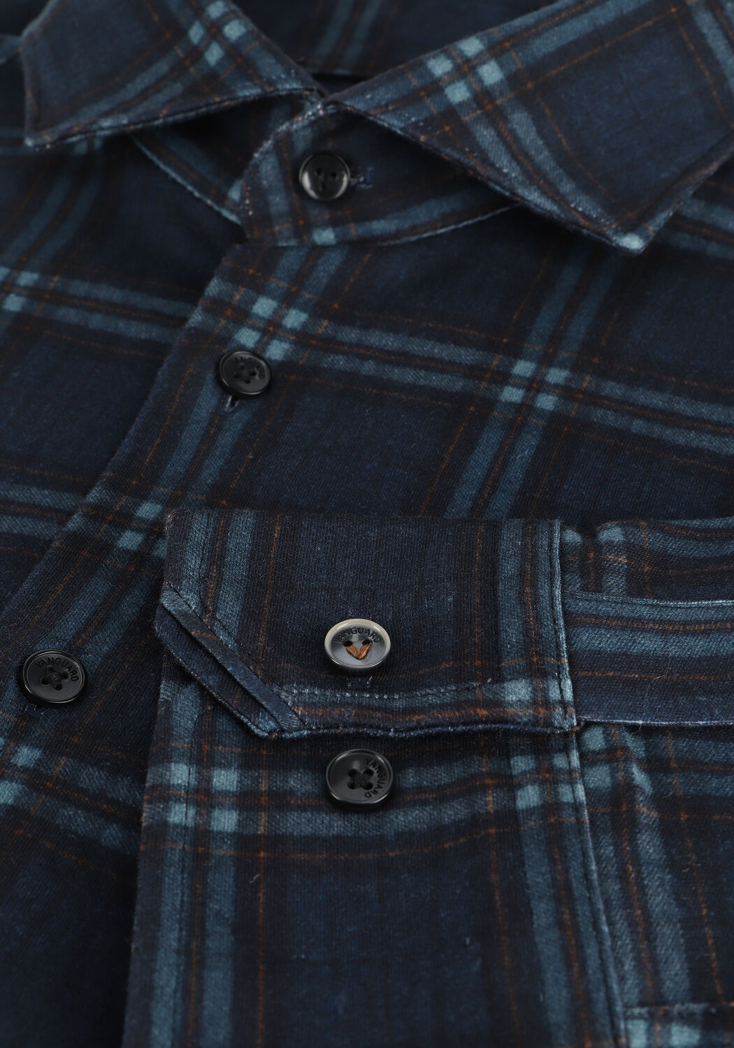 Schwarze VANGUARD Casual-Oberhemd LONG SLEEVE SHIRT CHECK PRINTE - large