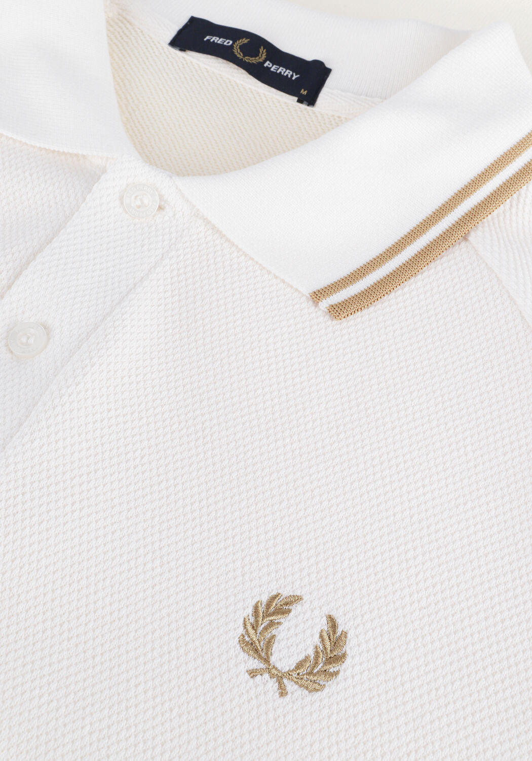 Wei&szlig;e FRED PERRY Sweatshirt SWEATSHIRT PANEL POLO SHIRT - large