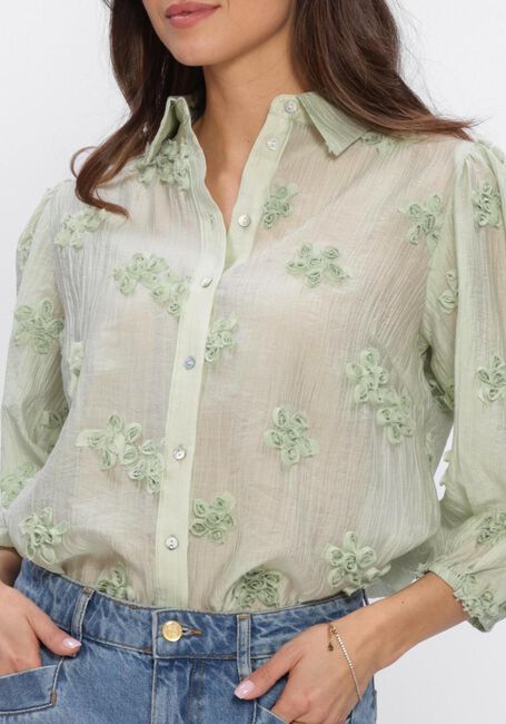 Minze JANSEN AMSTERDAM Blusen ROOS BLOUSE 3DF1 778 3/4 PUFFED SLEEVE 3D FLOWERS - large