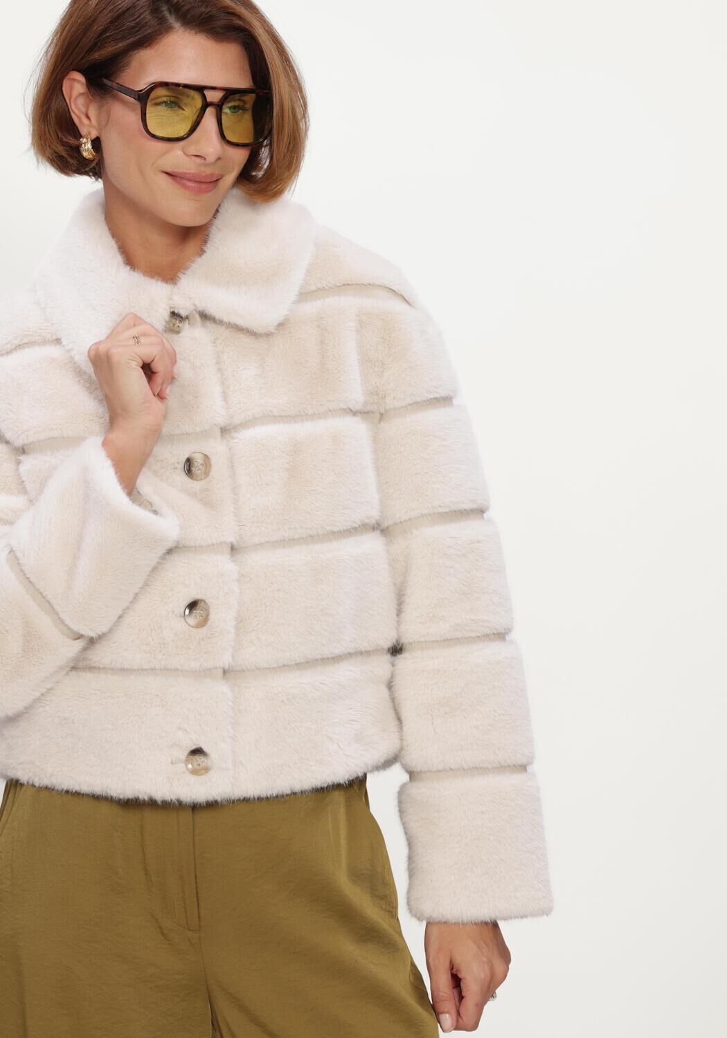 Creme BEAUMONT Fake-Fur-Jack ELSIE JACKET - large