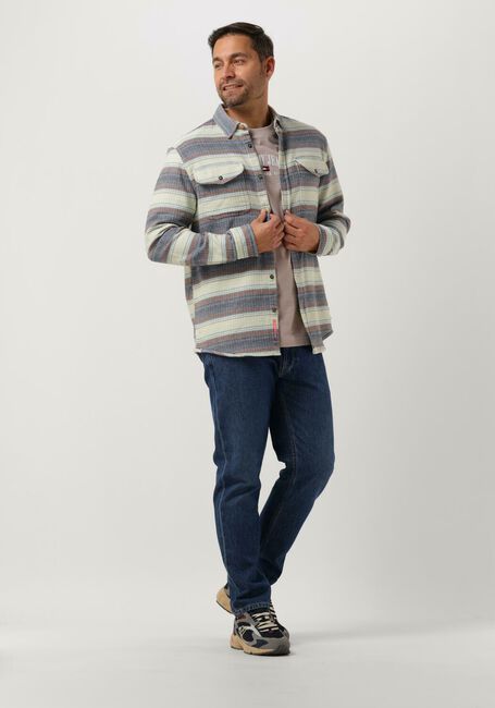 Blaue SCOTCH & SODA Overshirt REGULAR-FIT BASKET WEAVE GRADIENT STRIPE SHIRT - large