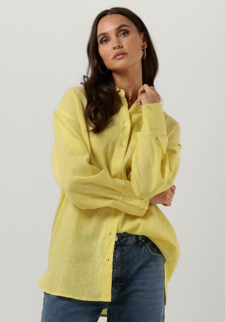 Gelbe ALIX THE LABEL Bluse LADIES WOVEN LINEN LYOCELL BLOUSE - large